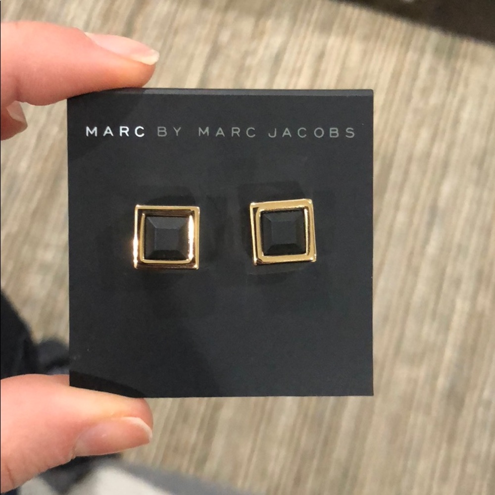 Marc by Marc Jacobs Rubber Square Stud Earrings